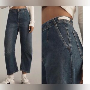 Pilcro  anthropologie the leni mid-rise tapered barrel jeans size 28p